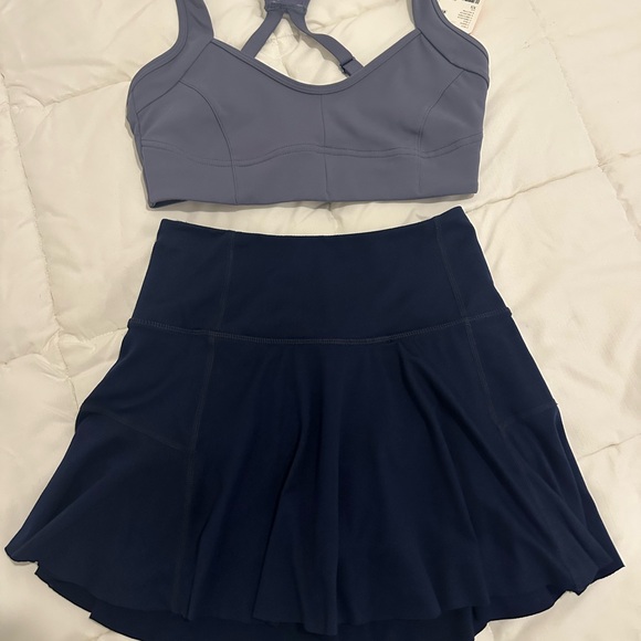 Free People Lavender Sports Bra and Navy Skort Active Set - Picture 1 of 3